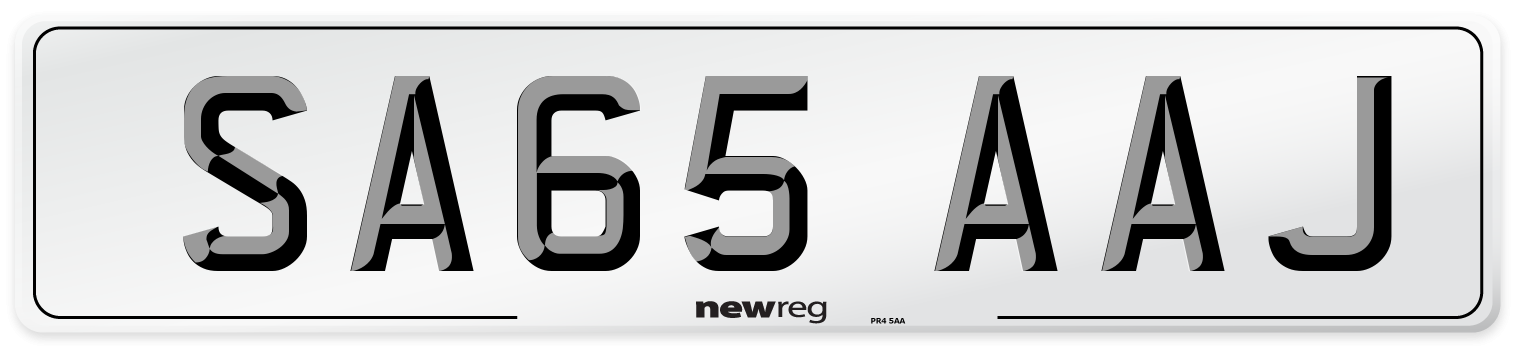 SA65 AAJ Number Plate from New Reg